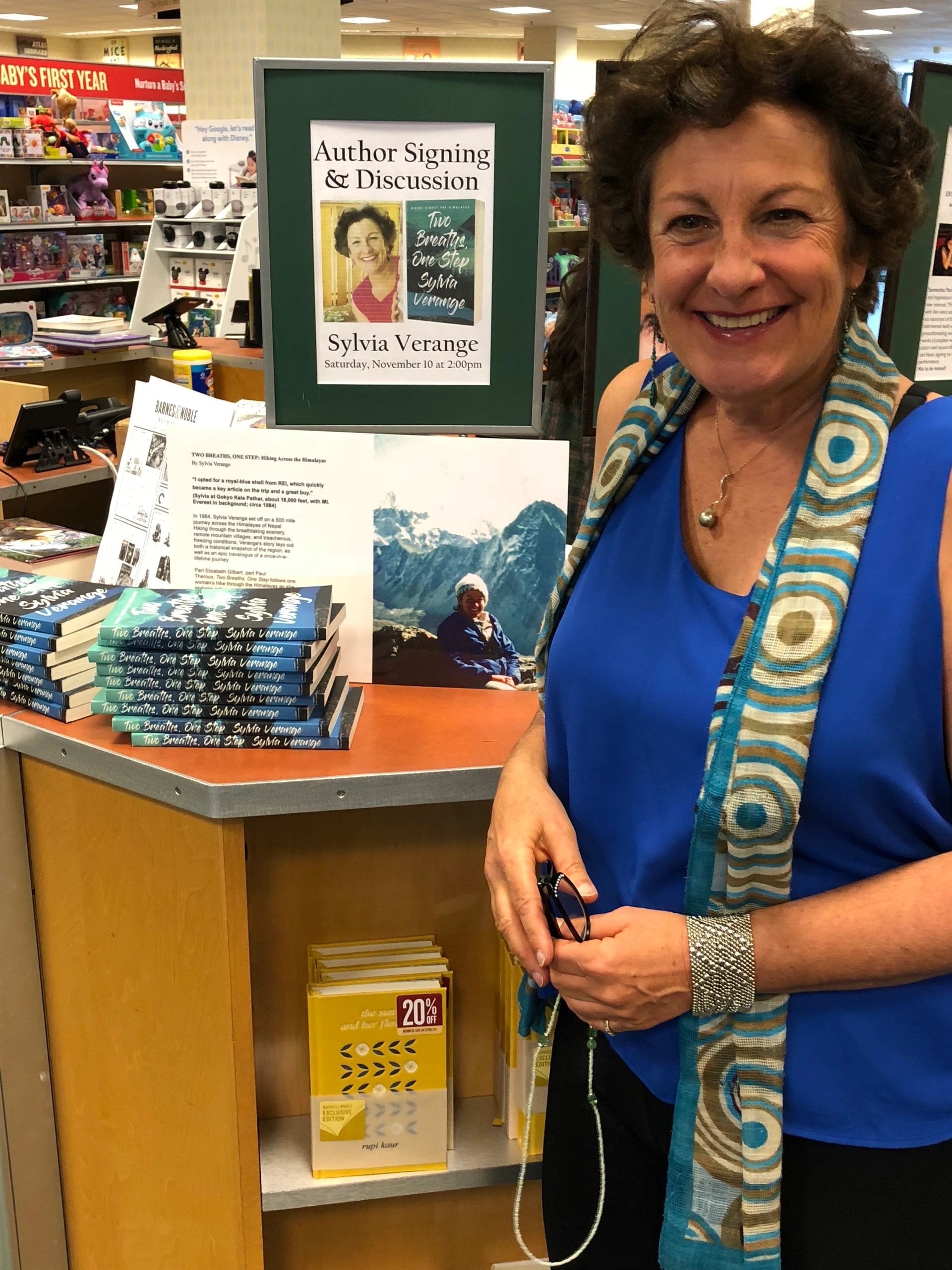 Sylvia Verange at an author signing and discussion event